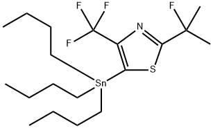 Thiazole, 2-(1-fluoro-1-methylethyl)-5-(tributylstannyl)-4-(trifluoromethyl)- Struktur