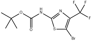 Carbamic acid, N-[5-bromo-4-(trifluoromethyl)-2-thiazolyl]-, 1,1-dimethylethyl ester 化学構造式