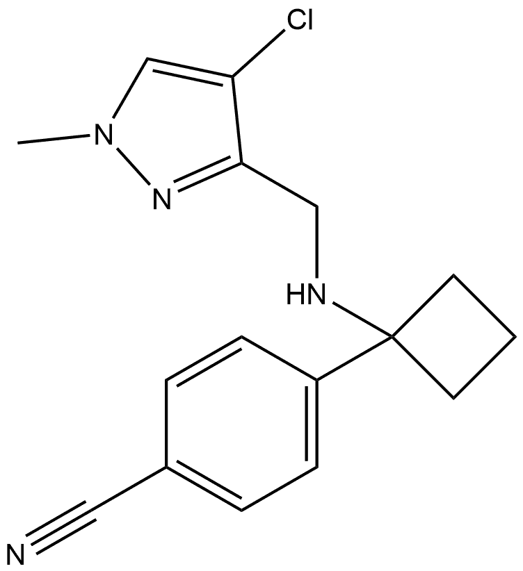 4-1-(4-Chloro-1-methyl-1H-pyrazol-3-yl)methylaminocyclobutylbenzonitrile Structure