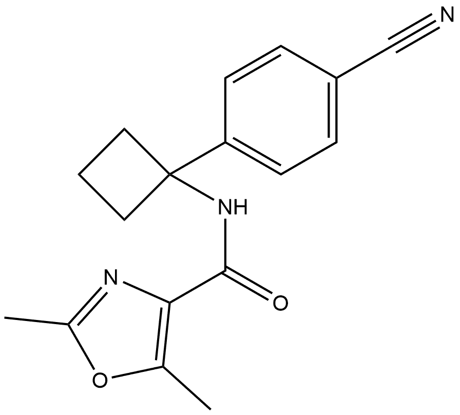 N-(1-(4-氰基苯基)环丁基)-2,5-二甲基噁唑-4-甲酰胺, 2807278-64-2, 结构式