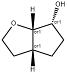 rel-(3aR,6R,6aS)-Hexahydro-2H-cyclopenta[b]furan-6-ol Struktur