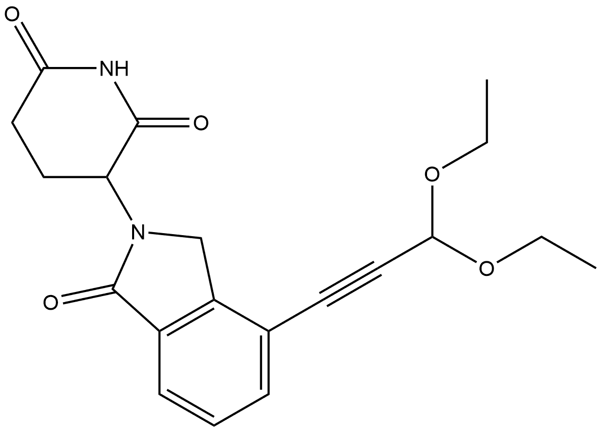 3-[4-(3,3-Diethoxy-1-propyn-1-yl)-1,3-dihydro-1-oxo-2H-isoindol-2-yl]-2,6-piperidinedione (ACI) Struktur