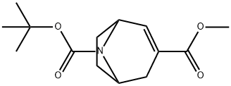 8-Azabicyclo[3.2.1]oct-2-ene-3,8-dicarboxylic acid, 8-(1,1-dimethylethyl) 3-methyl ester 化学構造式