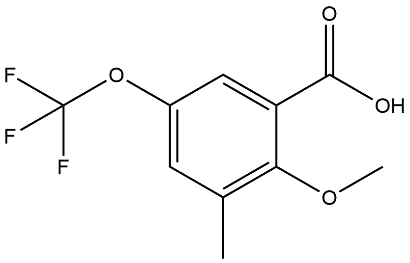 2-Methoxy-3-methyl-5-(trifluoromethoxy)benzoic acid Struktur