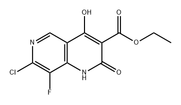 1,6-Naphthyridine-3-carboxylic acid, 7-chloro-8-fluoro-1,2-dihydro-4-hydroxy-2-oxo-, ethyl ester Struktur