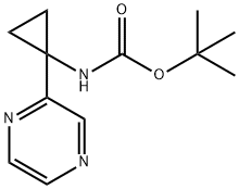 1,1-Dimethylethyl N-[1-(2-pyrazinyl)cyclopropyl]carbamate Structure