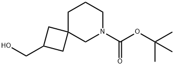 6-Azaspiro[3.5]nonane-6-carboxylic acid, 2-(hydroxymethyl)-, 1,1-dimethylethyl ester Structure