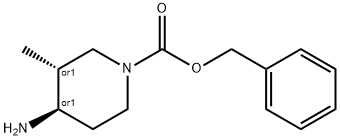 rel-Phenylmethyl (3R,4R)-4-amino-3-methyl-1-piperidinecarboxylate Structure