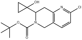 tert-Butyl 2-chloro-7-(1-hydroxycyclopropyl)-7,8-dihydro-1,6-naphthyridine-6(5H)-carboxylate Struktur
