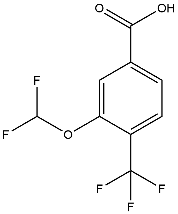 3-(difluoromethoxy)-4-(trifluoromethyl)benzoic acid,2810265-17-7,结构式