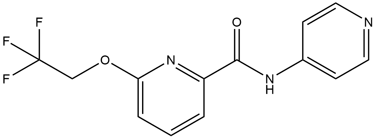 N-4-Pyridinyl-6-(2,2,2-trifluoroethoxy)-2-pyridinecarboxamide 结构式