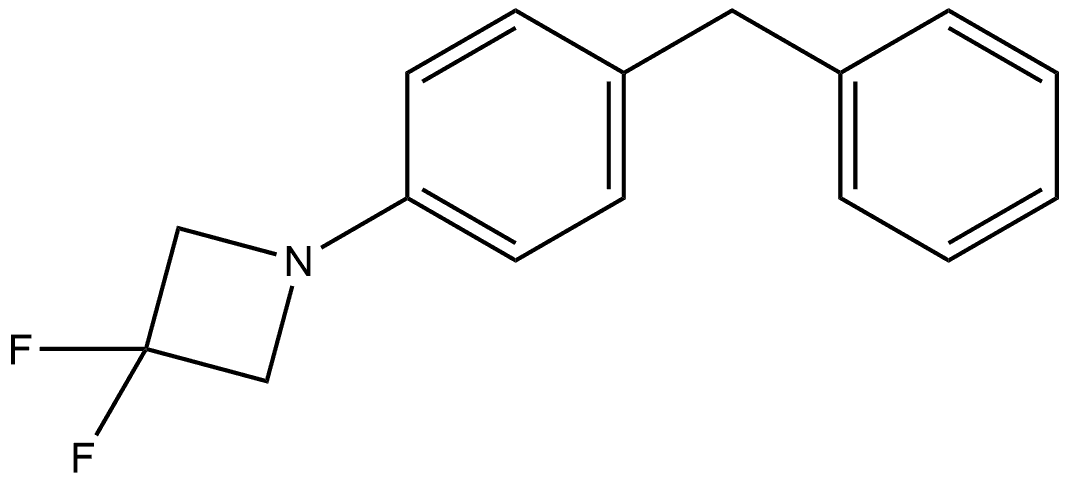 3,3-Difluoro-1-[4-(phenylmethyl)phenyl]azetidine 结构式