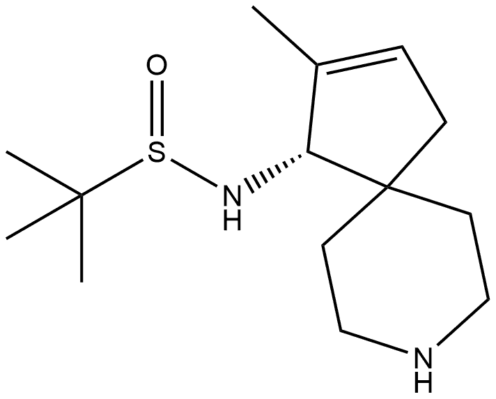2-Methyl-N-[(1S)-2-methyl-8-azaspiro[4.5]dec-2-en-1-yl]-2-propanesulfinamide Struktur
