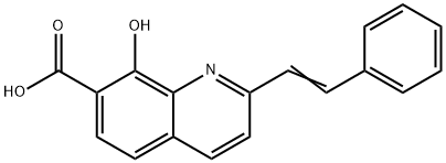 8-Hydroxy-2-styrylquinoline-7-carboxylic acid Struktur