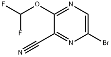 2-Pyrazinecarbonitrile, 6-bromo-3-(difluoromethoxy)- Struktur