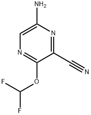 2-Pyrazinecarbonitrile, 6-amino-3-(difluoromethoxy)- 化学構造式