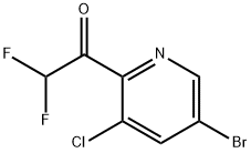 Ethanone, 1-(5-bromo-3-chloro-2-pyridinyl)-2,2-difluoro- 化学構造式