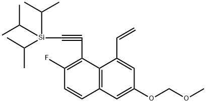 Naphthalene, 8-ethenyl-2-fluoro-6-(methoxymethoxy)-1-[2-[tris(1-methylethyl)silyl]ethynyl]- Struktur