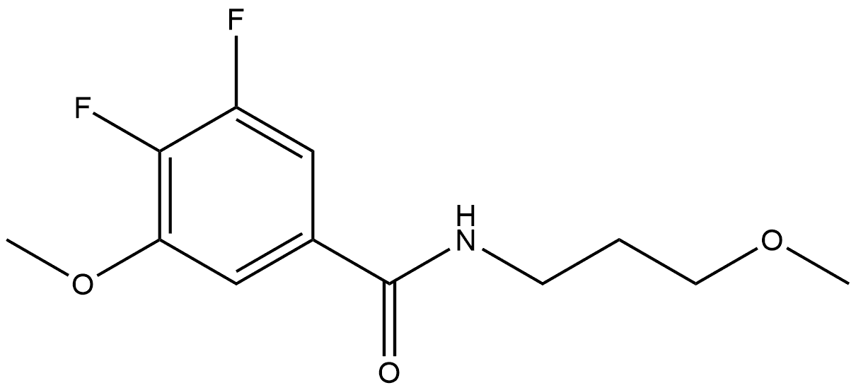 3,4-Difluoro-5-methoxy-N-(3-methoxypropyl)benzamide 结构式
