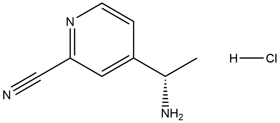 4-[(1S)-1-氨基乙基]-2-吡啶甲腈盐酸盐(1:1), 2813339-09-0, 结构式