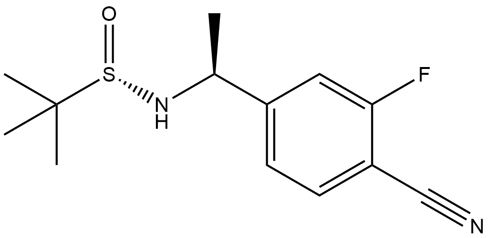 S(S)]-N-[(1S)-1-(4-氰基-3-氟苯基)乙基]-2-甲基-2-丙磺酰胺, 2813339-49-8, 结构式