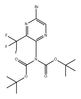 二叔丁基(5-溴-3-(三氟甲基)吡嗪-2-基)亚氨基二碳酸酯,2813870-76-5,结构式