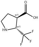 3-Pyrrolidinecarboxylic acid, 2-(trifluoromethyl)-, (2R,3R)-rel- 化学構造式