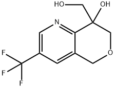 5H-Pyrano[4,3-b]pyridine-8-methanol, 7,8-dihydro-8-hydroxy-3-(trifluoromethyl)- 化学構造式