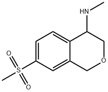 1H-2-Benzopyran-4-amine, 3,4-dihydro-N-methyl-7-(methylsulfonyl)- Struktur