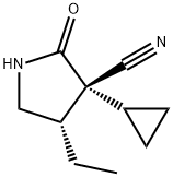 (3R,4S)-3-Cyclopropyl-4-ethyl-2-oxo-3-pyrrolidinecarbonitrile Struktur