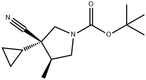 1,1-Dimethylethyl (3R,4S)-3-cyano-3-cyclopropyl-4-methyl-1-pyrrolidinecarboxylate|