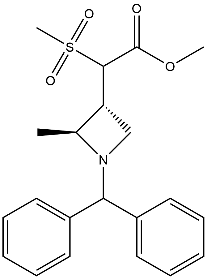 Methyl (2S,3R)-1-(diphenylmethyl)-2-methyl-α-(methylsulfonyl)-3-azetidineacetate Structure