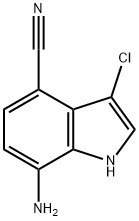 1H-Indole-4-carbonitrile, 7-amino-3-chloro- Struktur