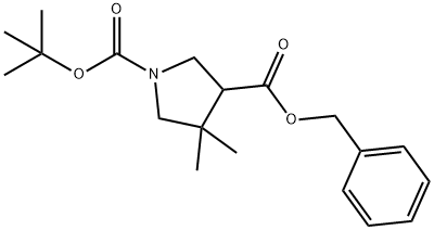 1-(1,1-Dimethylethyl) 3-(phenylmethyl) 4,4-dimethyl-1,3-pyrrolidinedicarboxylate Struktur