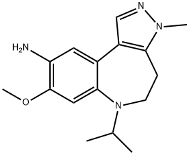 Pyrazolo[3,4-d][1]benzazepin-9-amine, 3,4,5,6-tetrahydro-8-methoxy-3-methyl-6-(1-methylethyl)- Structure