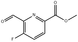 2-Pyridinecarboxylic acid, 5-fluoro-6-formyl-, methyl ester 化学構造式