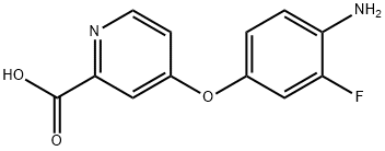 2-Pyridinecarboxylic acid, 4-(4-amino-3-fluorophenoxy)- Structure