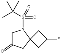 5-Azaspiro[3.4]octan-7-one, 5-[(1,1-dimethylethyl)sulfonyl]-2-fluoro- Struktur