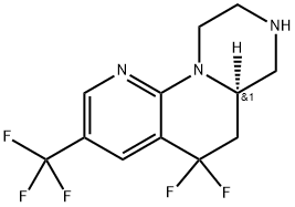 5H-Pyrazino[1,2-a][1,8]naphthyridine, 5,5-difluoro-6,6a,7,8,9,10-hexahydro-3-(trifluoromethyl)-, (6aR)- Structure