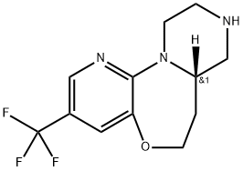 6H-Pyrazino[1,2-d]pyrido[3,2-b][1,4]oxazepine, 7,7a,8,9,10,11-hexahydro-3-(trifluoromethyl)-, (7aS)- Structure