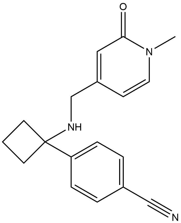 4-1-(1,2-Dihydro-1-methyl-2-oxo-4-pyridinyl)methylaminocyclobutylbenzonitrile Structure