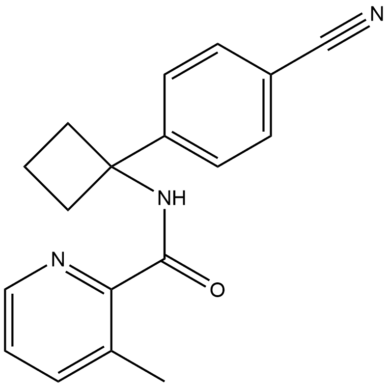 N-(1-(4-氰基苯基)环丁基)-3-甲基吡啶甲酰胺,2817997-97-8,结构式