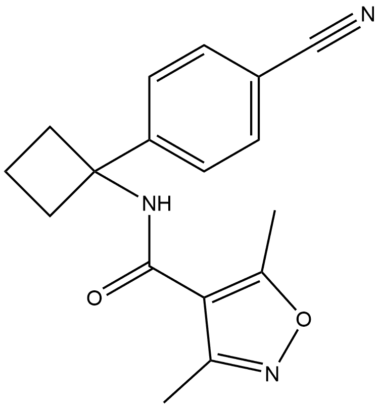 N-1-(4-Cyanophenyl)cyclobutyl-3,5-dimethyl-4-isoxazolecarboxamide Structure