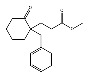 Cyclohexanepropanoic acid, 2-oxo-1-(phenylmethyl)-, methyl ester Structure