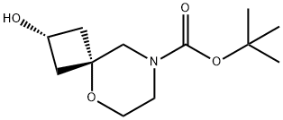 5-Oxa-8-azaspiro[3.5]nonane-8-carboxylic acid, 2-hydroxy-, 1,1-dimethylethyl ester, cis- Struktur