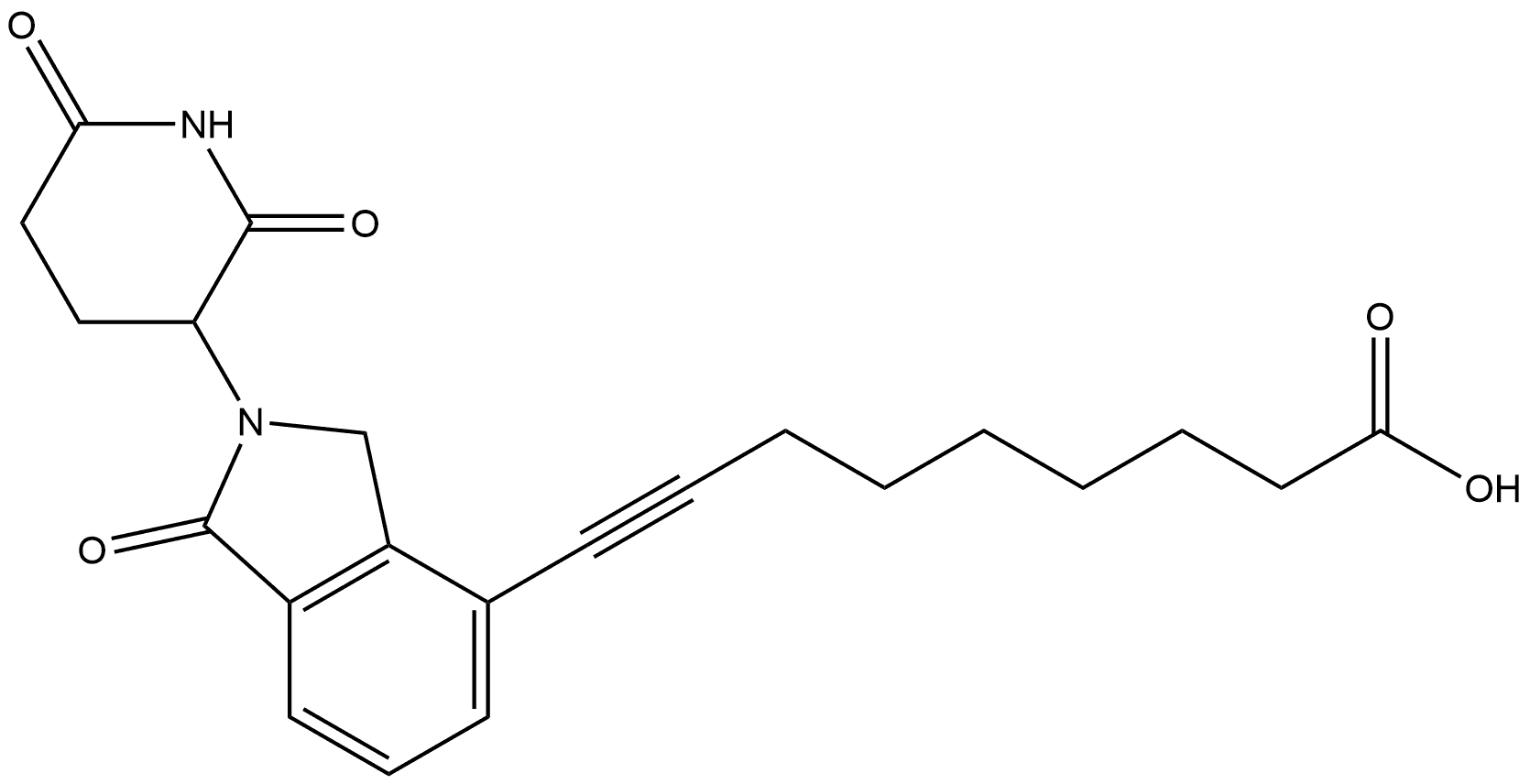 9-[2-(2,6-Dioxo-3-piperidinyl)-2,3-dihydro-1-oxo-1H-isoindol-4-yl]-8-nonynoic acid (ACI),2819689-57-9,结构式