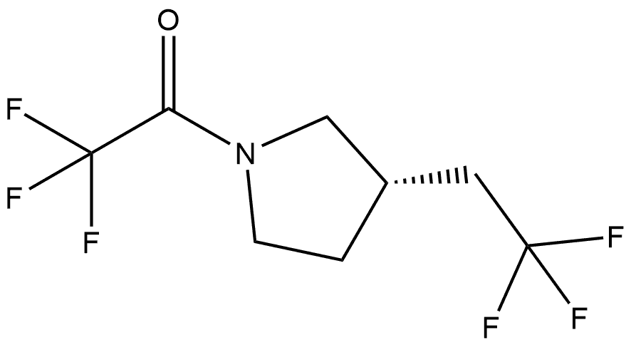 2,2,2-TRIFLUORO-1-[(3S)-3-(2,2,2-TRIFLUOROETHYL)PYRROLIDIN-1-YL]ETHANONE, 2819882-41-0, 结构式