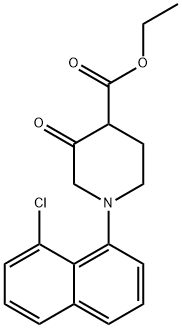 4-Piperidinecarboxylic acid, 1-(8-chloro-1-naphthalenyl)-3-oxo-, ethyl ester Structure