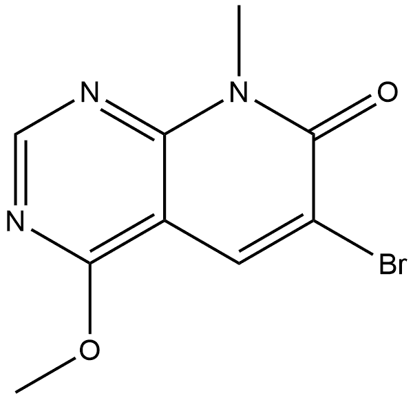 6-溴-4-甲氧基-8-甲基吡啶并[2,3-D]嘧啶-7(8H)-酮, 2820037-70-3, 结构式
