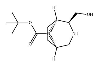 3,8-Diazabicyclo[3.2.1]octane-8-carboxylic acid, 2-(hydroxymethyl)-, 1,1-dimethylethyl ester, (1S,2S,5R)- Struktur